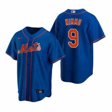 Mens New York Mets 9 Brandon Nimmo Blue Nike Cool Base Jersey Dzhi->new york mets->MLB Jersey
